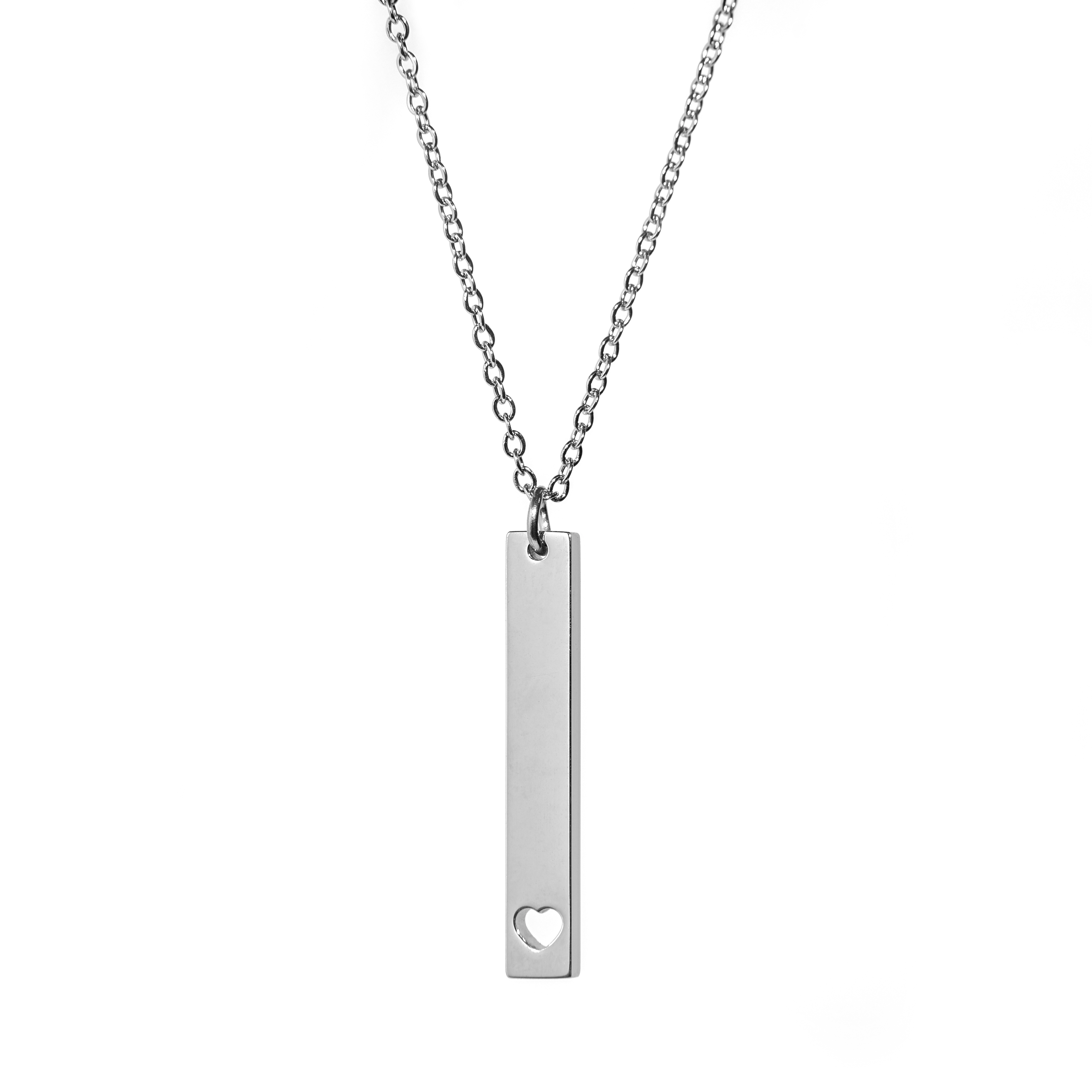 Sterling Silver Vertical Cutout Monogram Necklace