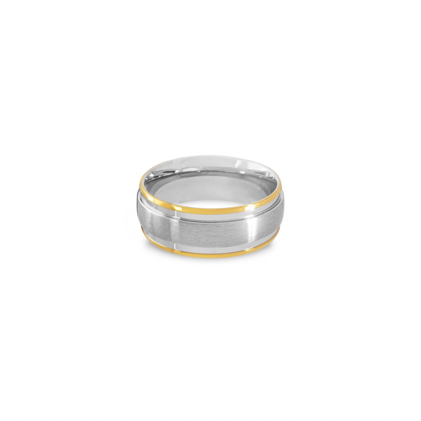 Gold Trim Brushed Center Stainless Steel