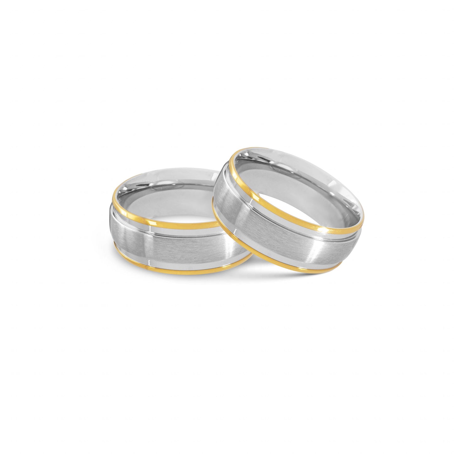 Gold Trim Brushed Center Stainless Steel