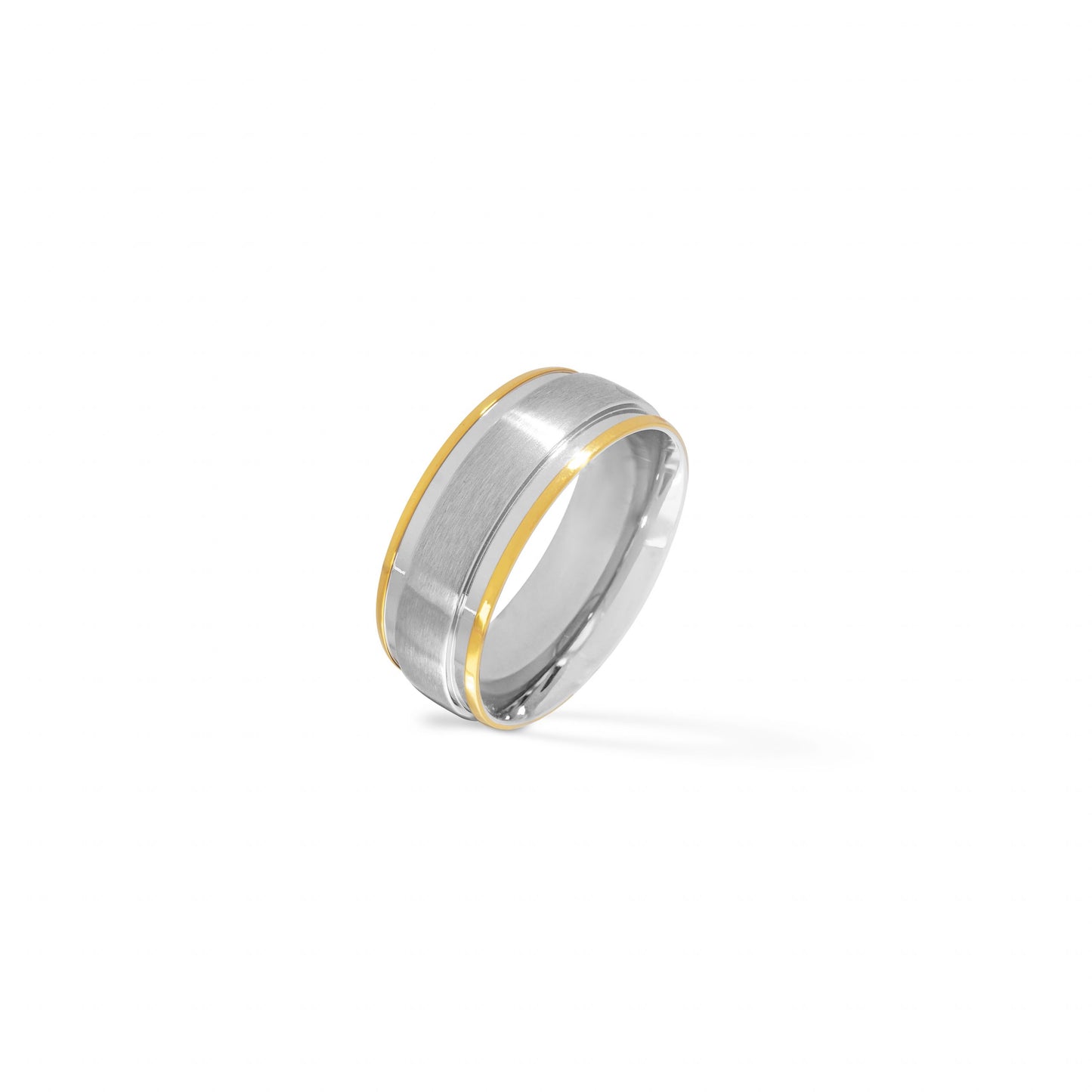 Gold Trim Brushed Center Stainless Steel