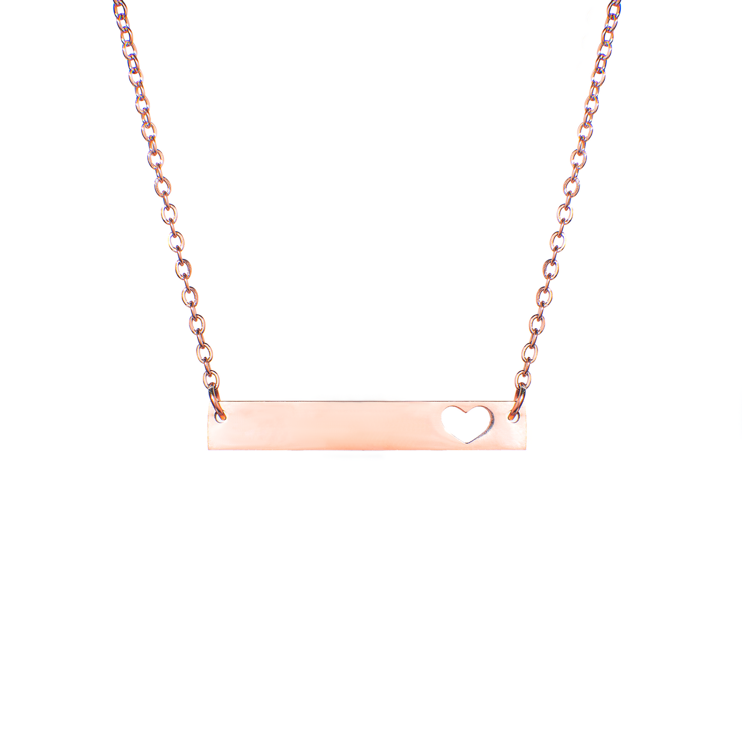 Cutout Heart Bar Stainless Steel Necklace