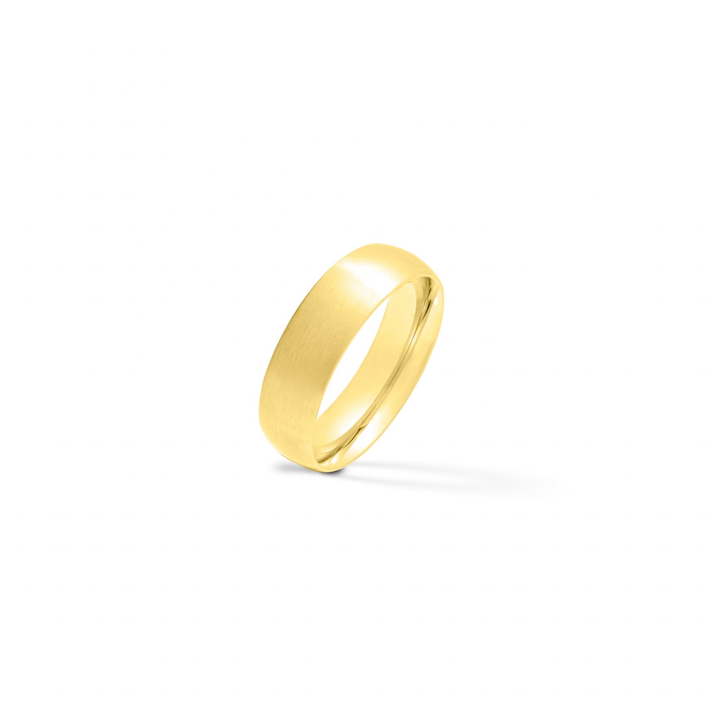 Brushed Mate Gold Plated Stainless Steel Ring