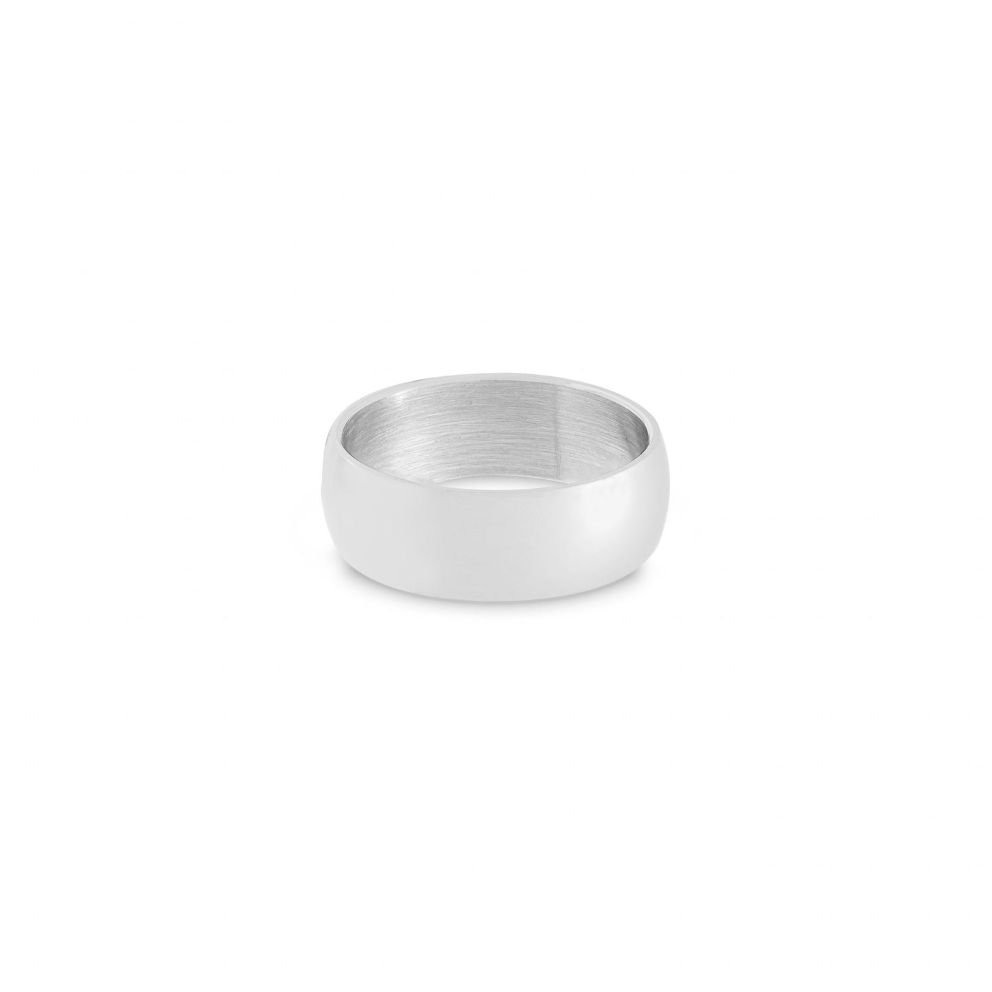 Brushed Stainless Steel Rounded Matte Ring