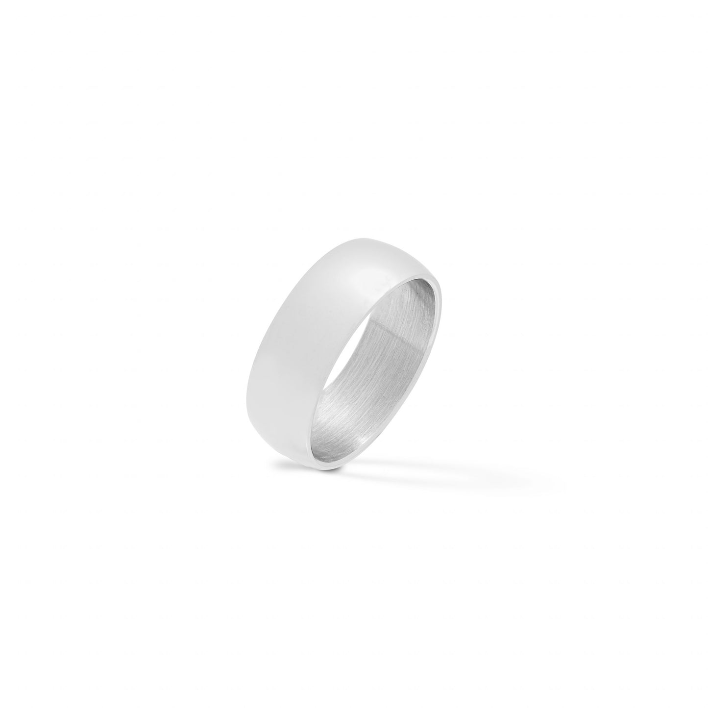 Brushed Stainless Steel Rounded Matte Ring