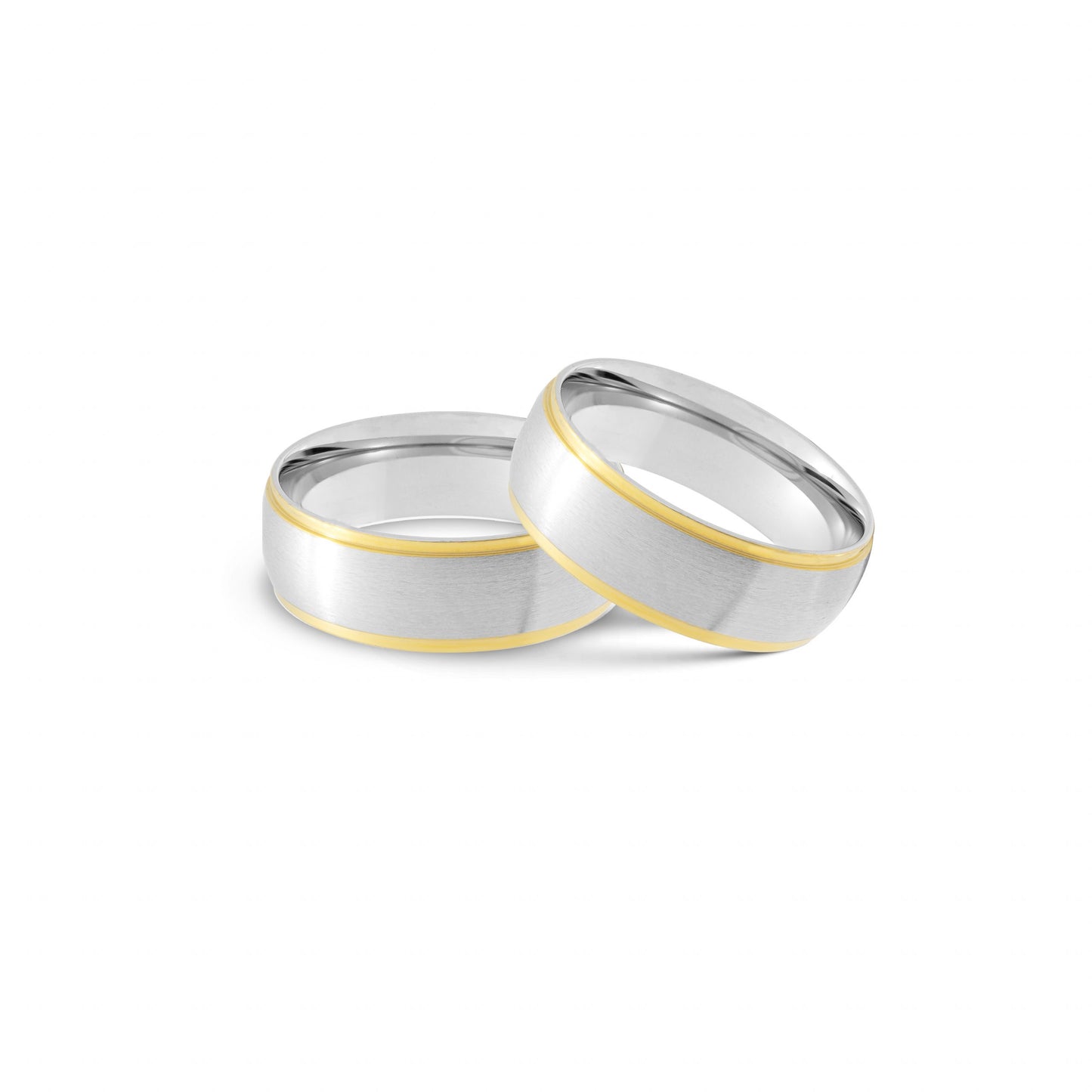 Gold Edge with Brushed Center Stainless Steel Ring
