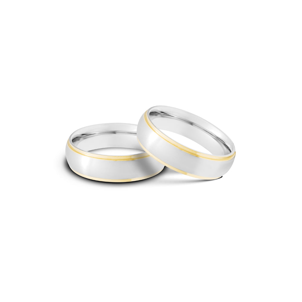 Gold Edge with Brushed Center Stainless Steel Ring