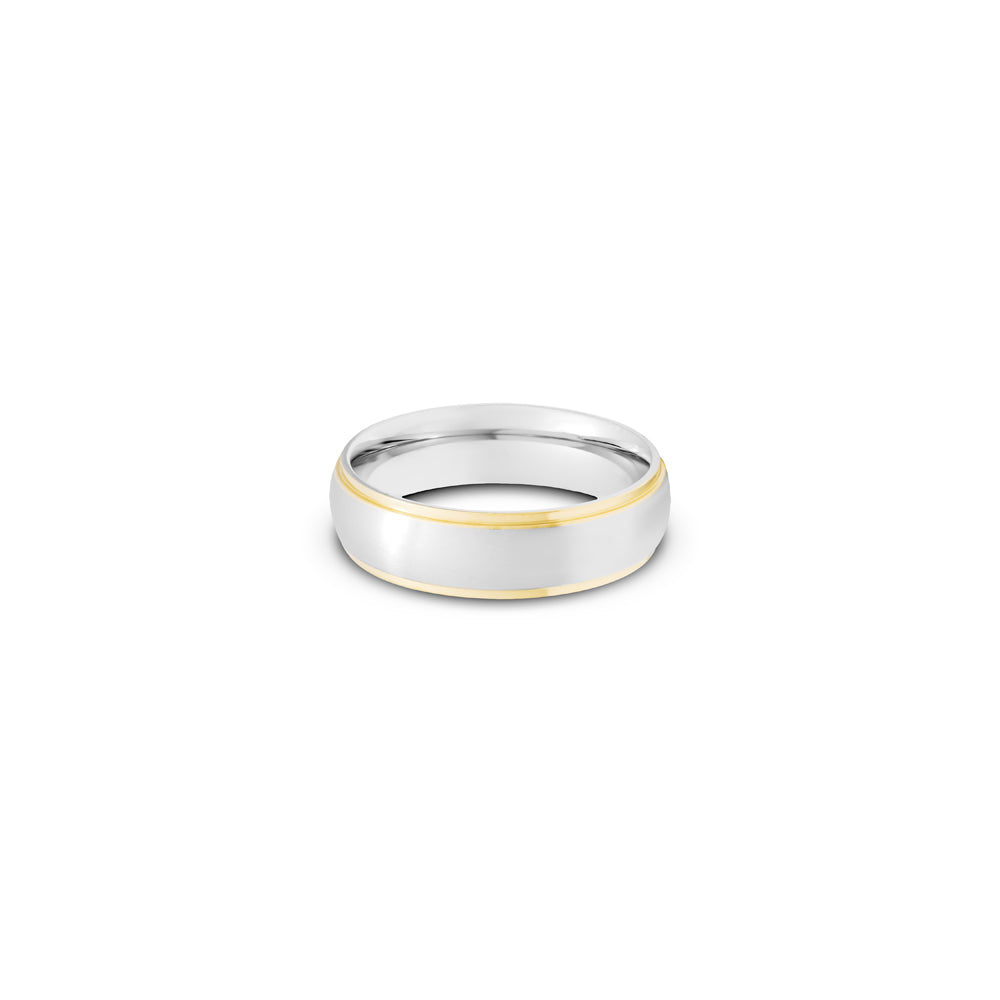 Gold Edge with Brushed Center Stainless Steel Ring