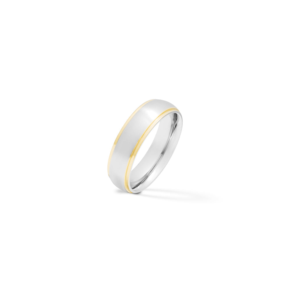 Gold Edge with Brushed Center Stainless Steel Ring