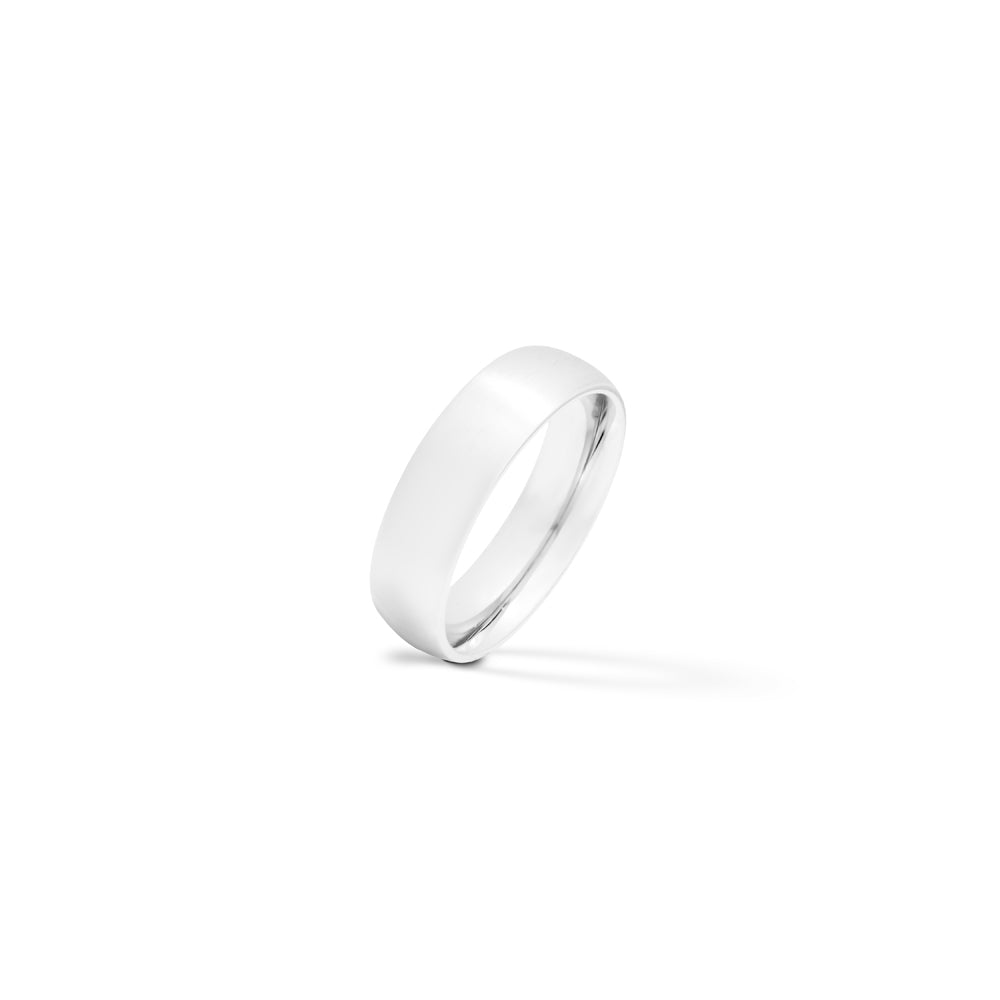 Brushed Stainless Steel Rounded Matte Ring