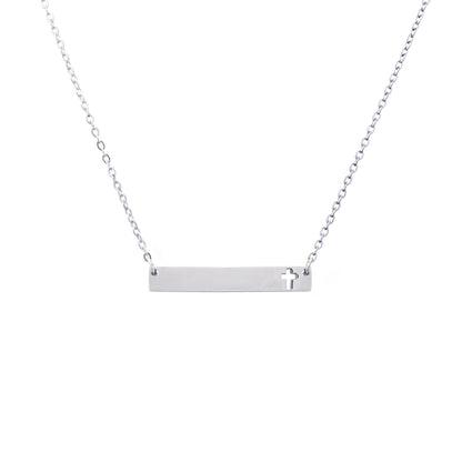 Cutout Cross Bar Stainless Steel Necklace