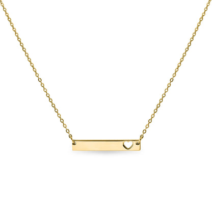 Cutout Heart Bar Stainless Steel Necklace