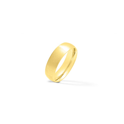 Brushed Mate Gold Plated Stainless Steel Ring