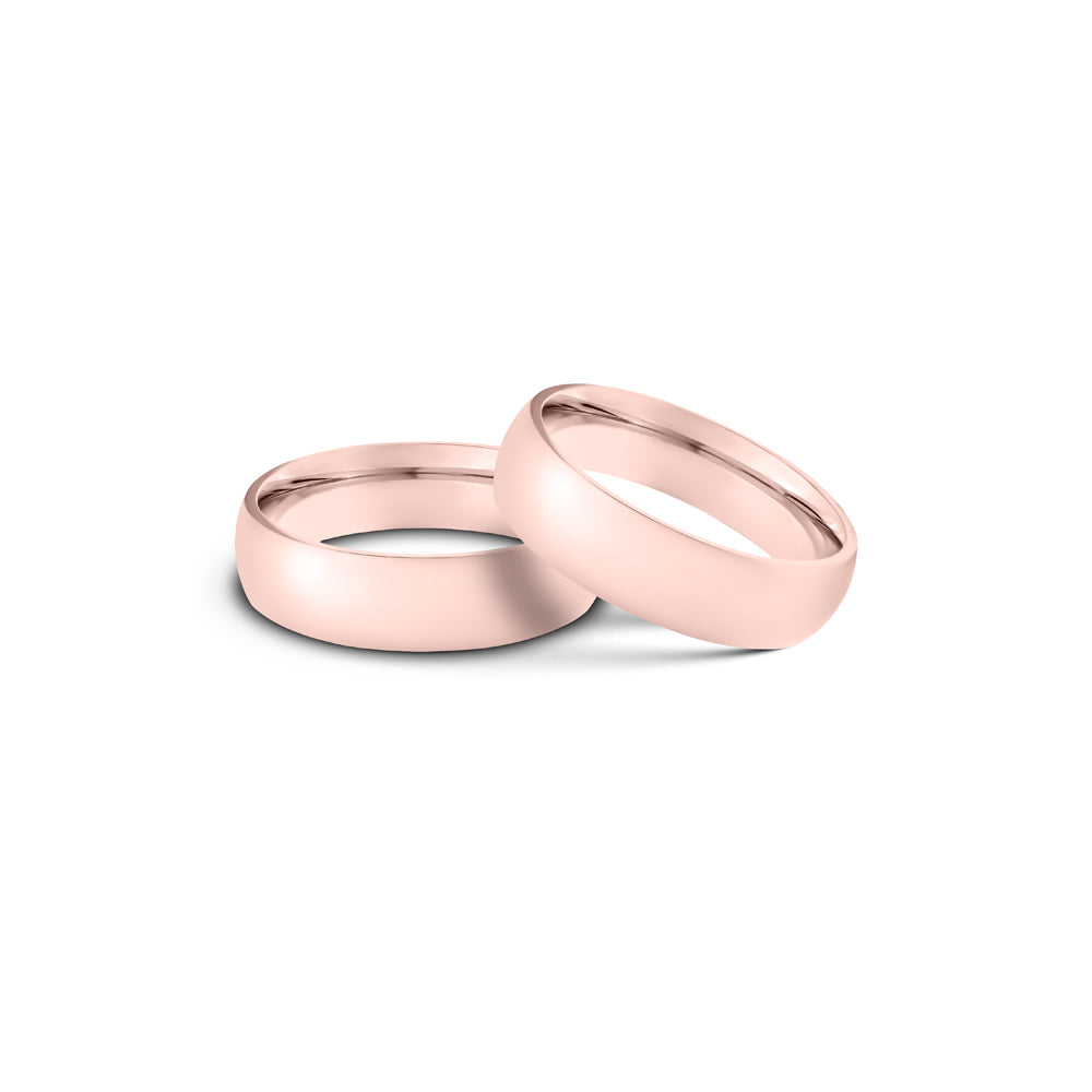18k Rose Gold Plated Rounded Stainless Steel Ring