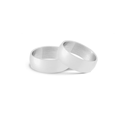 Brushed Stainless Steel Rounded Matte Ring
