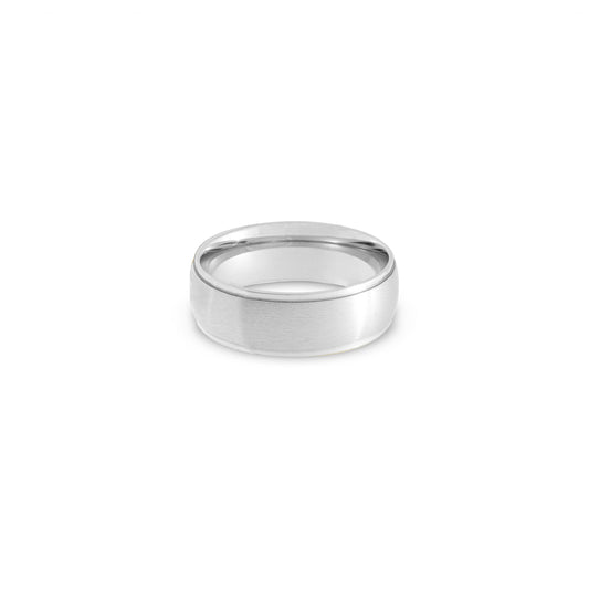 Brushed Rounded Center with Polished Edge Stainless Steel Ring
