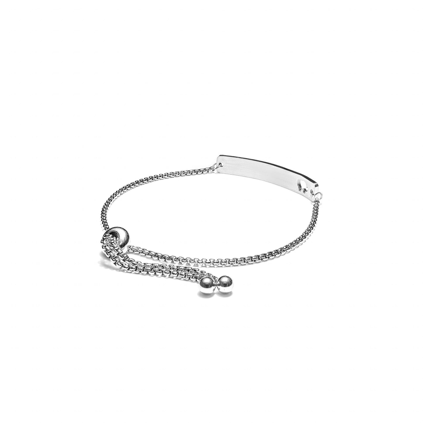 Curved Cutout Elephant Adjustable Stainless Steel Bar Bracelet