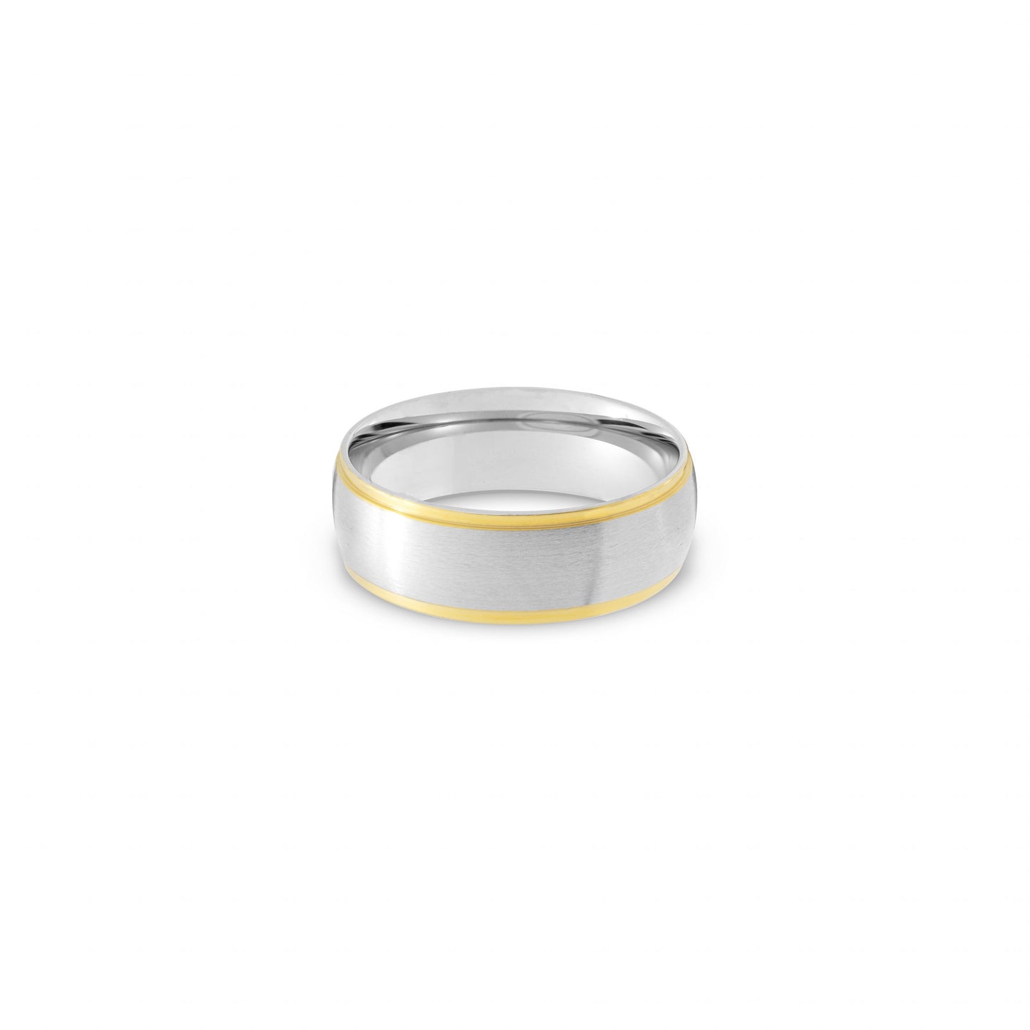Gold Edge with Brushed Center Stainless Steel Ring