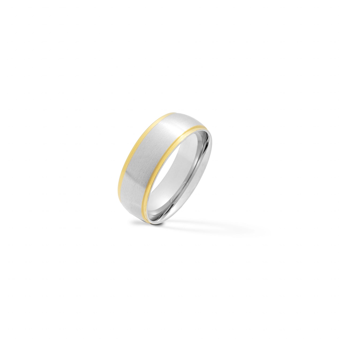 Gold Edge with Brushed Center Stainless Steel Ring