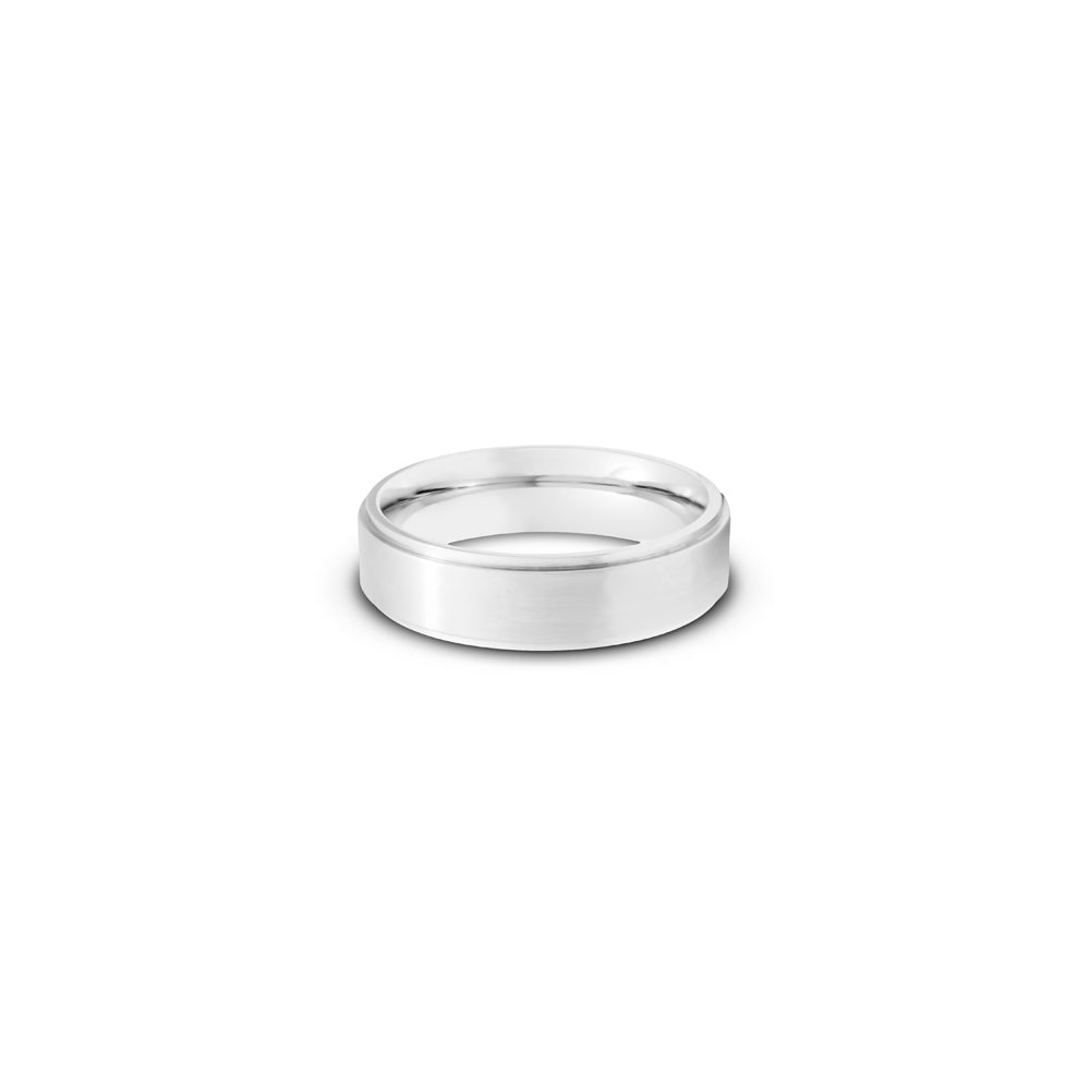 Brushed Flat Center with Polished Edge Stainless Steel Ring