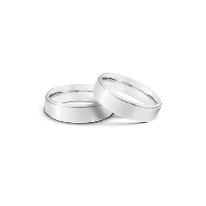 Brushed Flat Center with Polished Edge Stainless Steel Ring
